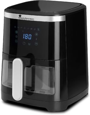 MasterPRO ROCKET 420 - Heißluftfritteuse 1300W 4.2L - 8 Programme - LED Touch Control - Antihaftbeschichtung - Online-Rezeptheft