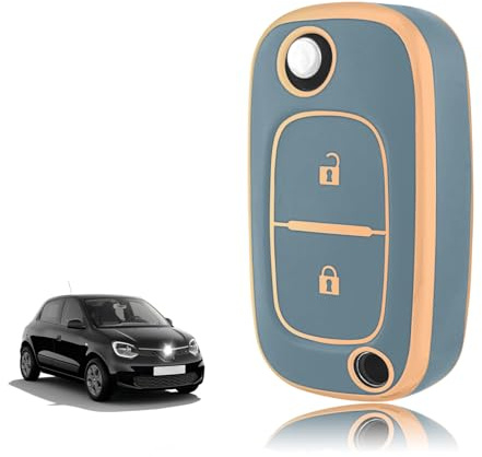 TOOMUME TPU-nyckelfodral, nyckelfodral passar till Renault Trafic Twingo Kangoo Megane Clio Captur Modus Master Wind Smart Forfour Fortwo, nyckelskydd Bilnyckel Skal Fjärrkontroll - Flip Key