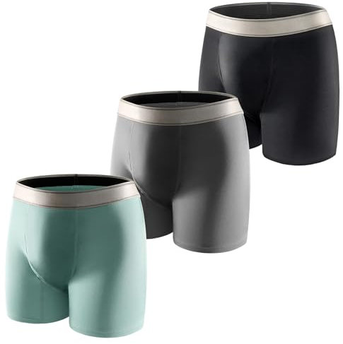Carer 3er-Pack Waschbare Inkontinenz Pants Männer aus Baumwolle Herren-Boxershorts für Inkontinenz mit 150 ml Pad wiederverwendbar leckgeschützt Schwarz Blau Grau Größe L