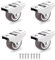 Mini Soft Rubber Casters with Metal Plate Rigid Fixed Non Swivel Wheels (50mm, 4)