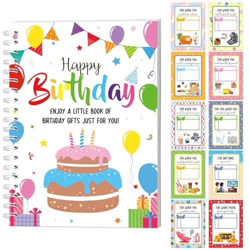gisgfim Birthday Gift Card Book Booklet Greeting Cards Booklet Keeper Organizer Books Birthday Keepsake for Adults College Student Women Teens Kids Personalized Present Books Gift Supplies 5x7 Inches