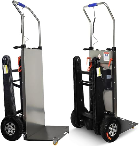 Montascale Elettrico Resistente Carrello Manuale con Maniglia Telescopica Scale su/Giù (80 Piani) Portata di 300 kg (24 V 26 Ah) Carrello Elettrico,02