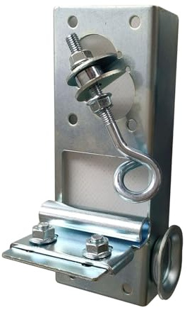 Jugutyeg 2 Piezas Soporte Inferior Elevación Puerta Garaje Fijador para Rodillo Accesorios Laterales Ajustables Lámina Galvanizada Adecuado para Locales Comerc, 1 Agujero