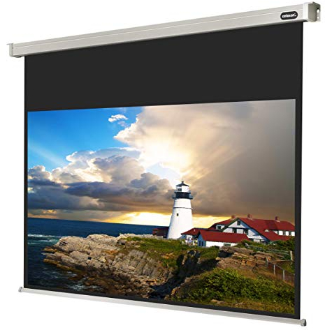 celexon Professional Motor-Leinwand 130 | 300x169 cm 16:9 | elektrische 4K,Full-HD Beamer-Leinwand für Projektionen im Büro & Heimkino | zur Decken-/ Wand-Montage | mit Fernbedienung