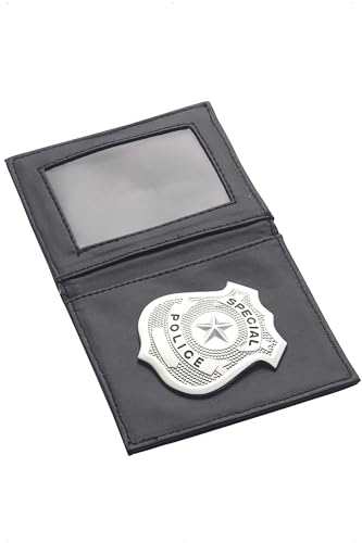Smiffys Placa de policía, plateado, en cartera