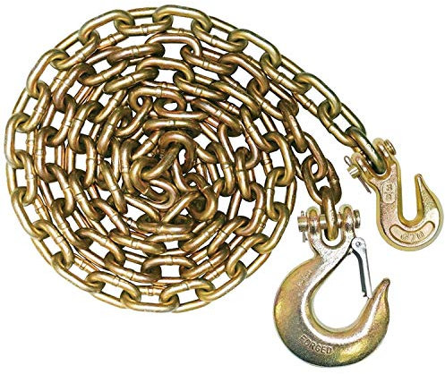 Vulcan Classic Grade 70 Standard Duty Safety Chain with Grab and Sling Hooks - 6,600 lbs. Safe Working Load (3/8'' x 8')