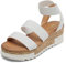 DREAM PAIRS Womens Elastic Strappy Wedge Sandals Platform Open Toe Summer Beach Low Wedges Shoes,Size 8,White,Reed-1