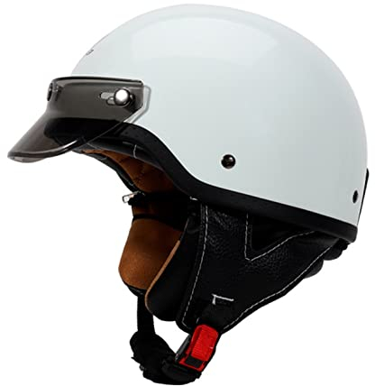 Halbschalenhelm,Halbhelme Motorradhelm mit ECE Genehmigt Brain-Cap, Motorrad Half Helm, Halbschale Roller-Helm Scooter-Helm Jet-Helm Retro für Erwachsene Herren Damen D,XXXL