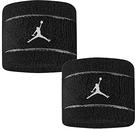 Jordan Terry Wristbands, Womens & Mens, Schwarz, One Size EU, Nylon, Unisex-Adult, Erwachsene, Sportbegeisterte, Laufen, SWEATBAND