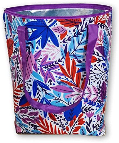 Dispositivo di raffreddamento pieghevole riutilizzabile, Shopping, borsa da spiaggia leggera e durevole, con fodera interna in alluminio per una perfetta funzione di raffreddamento - 25L