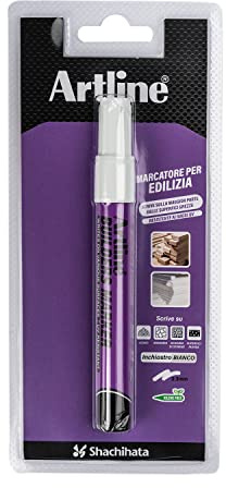 Osama Artline Special Purpose - Pennarello Indelebile Bianco Edilizia e Uso Esterno, Pennarelli Punta Grossa Conica 2,3 mm Superfici Grezze, Legno e Altro, Pennarelli Indelebili Resistenti a Raggi UV