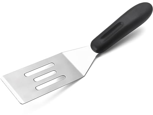Small Metal Spatula,Mini Spatula for Flipping, Cooking and Baking,Stainless Steel Brownie Spatulas with Non-Slip Handle for kitchen Use