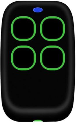 Telecomando cancello universali multifrequenza da 280 a 868 mhz, radiocomando 4 Canali universale, rolling code programmabile per portone garage (Verde)