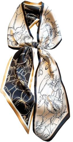 Saiusloa Purse Scarf For Handbags Head Scarves For Women's Hair Bags Scarfs Long Skinny Scarves Fashion Silky For Headbands-A37