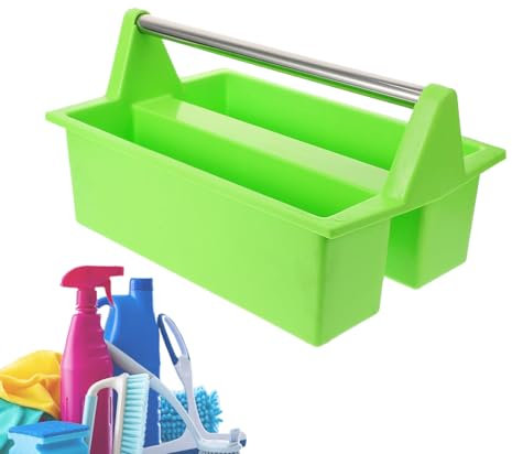 Cubo de limpieza, cesta grande de suministros de limpieza, herramientas de transporte, organizador portátil y ligero, caja de herramientas multiusos para limpieza del hogar, coche, cocina