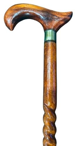 SK & SONS Handmade Brown Men-Women-Old People Beautiful Hand Carved Design Wooden Walking Stick Cane/Wood Shaft Cane