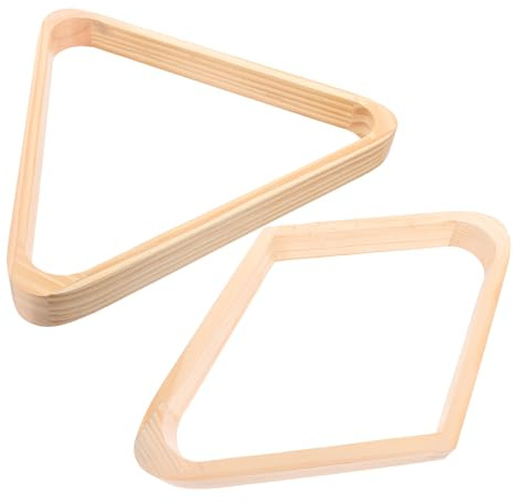 Cabilock 2 Piezas Rack Triángulo para Billar de Madera Maciza Marco Estable y Compacto para Alineación Precisa de Bolas Accesorio Profesional para Mesa de Billar Bares y Clubes