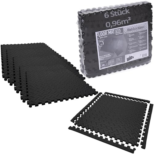 BURI Juego de 6 alfombrillas de 40 x 40 cm, espuma EVA, patrón de hierba, antideslizantes, impermeables, inodoras, para fitness, yoga, niños, exteriores