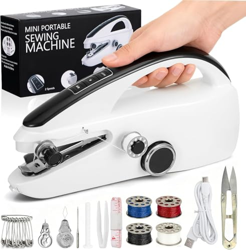 NIUBDHQ Handheld Sewing Machine, Mini Sewing Machine, Battery/USB Powered