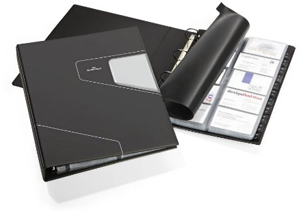 Durable Visitenkarten Ringbuch Visifix Pro A4, für 400 Visitenkarten, inkl. Register A-Z, anthrazit, 246258