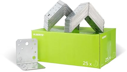 Alberts 837600 Vinkelanslutning | Hantverkarpaket | sendzimirgalvanisering | 105 x 105 x 90 mm | Uppsättning om 25