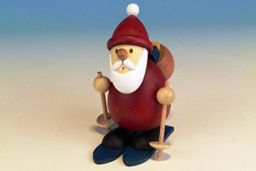 Holzfigur Weihnachtsmann auf Ski HxBxT 9,6x7x9,5cm NEU Seiffen Erzgebirge Dekoration Holzfiguren Weihnachten Fensterschmuck Spielzeug Deko Weihnachtsfigur