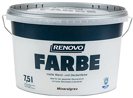 Farbe Mineralgrau 7521 7,5 L Wand- und Deckenfarbe RENOVO