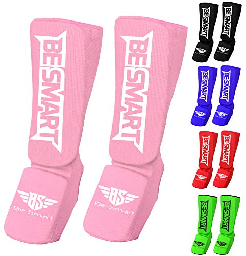 Kids Kickboxen Schienbeinschoner/Schutz Fußpolster Junior Schienbein Spann Kinder (Rosa, XXS (9 bis 13 Jahre))