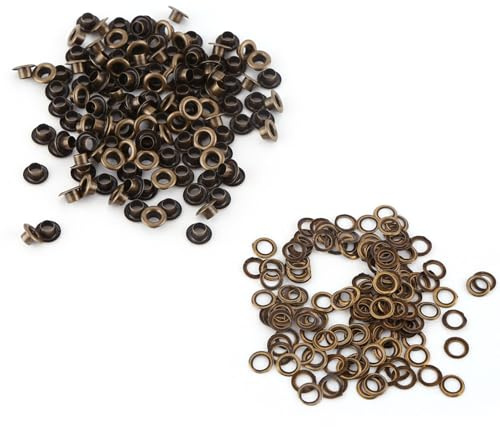 Oeillets en métal, 100pcs oeillets avec rondelles pour cuir artisanat oeillets de couture bricolage ensembles oeillets oeillet avec boîte de rangement pour chaussures vêtements artisanat(6mm)