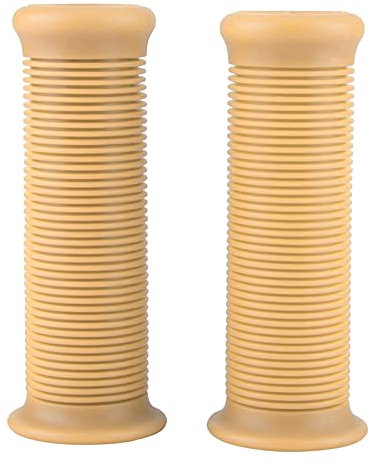 Poignées de Moto, Paire de 1 Pouce 25 mm Universel Moto Vintage TPU poignée poignée de Guidon(Beige)