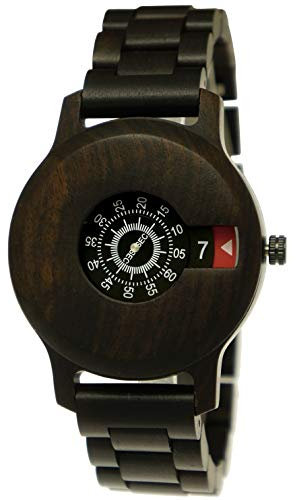 Holzwerk Germany Handgefertigte Matrix Herren-Uhr Öko Natur Holz-Uhr Holz Armband-Uhr Braun Schwarz Analog Quarz-Uhr Future Edition (schwarz)