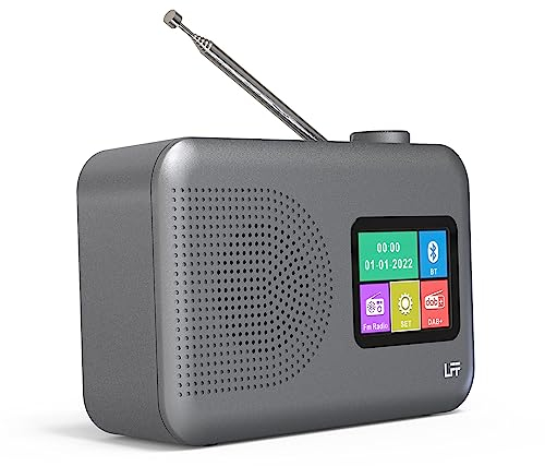 Digitalradio LFF Dab Plus, UKW- und Küchenradio mit Kabel oder batteriebetrieben, Farbdisplay mit Bluetooth