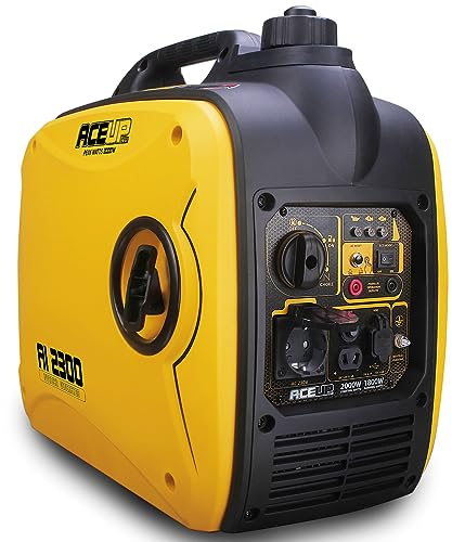 Aceup Energy 2000W Groupe Electrogene Silencieux, Générateur Onduleur à Essence de avec Prises 230 V 12V USB, Portable Inverter Generator, EURO-V, CE, 4 Temps