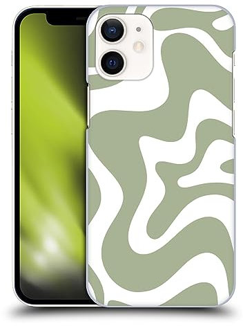 Head Case Designs Officially Licensed Kierkegaard Design Studio Retro Liquid Swirl Sage White Art Hard Back Case Compatible With Apple iPhone 12 Mini