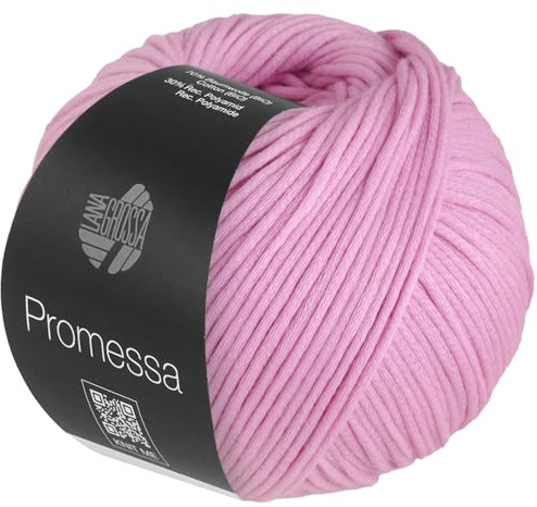 LANA GROSSA Promessa | Weich gefülltes Schlauchgarn aus Bio-Baumwolle und Polyamid | Handstrickgarn aus 70% Bio-Baumwolle & 30% Polyamid | 50g Wolle zum Stricken & Häkeln | 125m Garn FB6