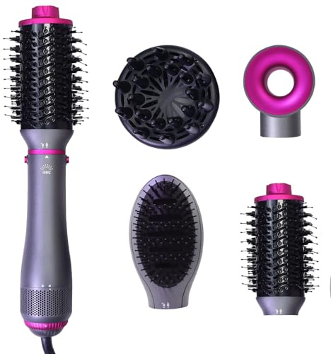 Hair Blow Dryer Brush 4-in-1, Blowout Brush, Multi Hair Styler Negative Ion Detachable Hair Dryer with Diffuser, Hot Air Brush, with Comb Brush for Women, Salon, Household
