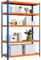 Yaheetech 5-Tier Garage Shelving Units, Metal Garage Storage Shelves, Adjustable Racking Shelf Heavy Duty, for Warehouse Shed Kitchen, 120x45x 180cm, Orange/Blue