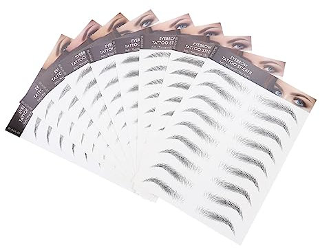 Beavorty 9sheets Temporary Brow Eyebrow Stickers Easy to Apply Instant Natural Look Eyebrow Stickers