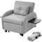 SEEDWAVE Formwechselbarer Loungesessel, Ausziehbares Schlafsofa, Sessel mit Klappbares Regal und Verstellbare Rückenlehne,123(73) x167x78 cm (Drau)