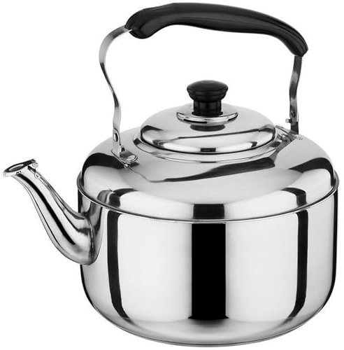 Bollitore da tè a fischio, 4L/5L/6L/7L/8L/9L/10L in acciaio inox, grande capacità, per fornello a gas domestico, piano cottura a induzione, teiera universale per preparare caffè (4L)