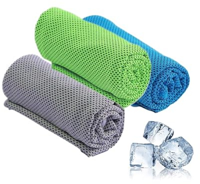 3-delad kylhandduk (30 x 80 cm), mjuk och andningsbar mikrofiberhandduk, gymhandduk, svettabsorberande handduk, för yoga, gym, sport, resor