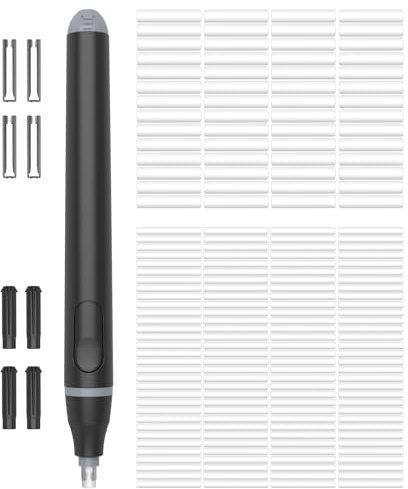 Cuteefun Elektrischer Radiergummi, Elektrischer Radierer mit 220 Stück Ersatzradiergummis, Batteriebetriebener Radiergummi Stift, Präzisionsradierer für Künstler, Ingenieure, Studenten, Schwarz