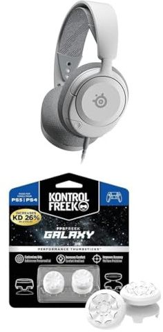 SteelSeries Arctis Nova 1P for PlayStation - PS5 Gaming Headset - Hi-Fi Drivers - 360° Spatial Audio + KontrolFreek FPS Freek Galaxy White for PlayStation (PS4/PS5 Controller) Performance Thumbsticks