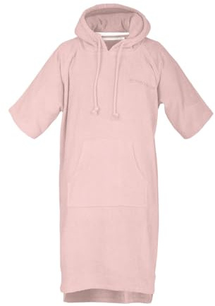 TOM TAILOR Poncho da surf per donna e uomo, L-XL, 100% cotone/spugna, poncho da bagno con cappuccio, marsupio e logo ricamato, rosa (Rose)