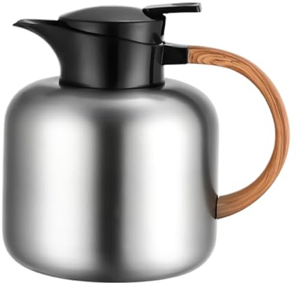 Zetqhuu Isolerad kaffekaraff, isolerat halkfritt handtag, rostfritt stål vattenkaraff – för hem, kontor, lägenhet, fest, restaurang, camping, juice, te, choklad och dryck