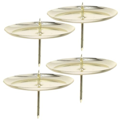 ULDIGI 4pièces Supports pour Bougies Pilier Métal Porte-bougie Chauffe-plat Décorations pour Intérieur Ornement de Table Usage pour Fêtes Salon Salle à Manger
