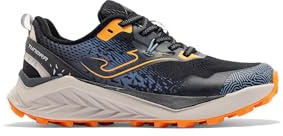 Joma Tundra 2631 Scarpe Trail Running Uomo, Nero con Arancione, Mesh Traspirante VTS, Suola Gomma, Canna Bassa