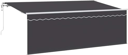 Roanoer Toldo retráctil antracita 400 x 200 cm – Toldo con brazo articulado con mando a distancia para terraza y jardín, toldo de aluminio estable como dispensador de sombra