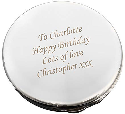 Personalised Memento Round Ladies Compact Mirror