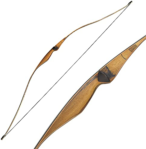 52/54 pollici Tiro con l'arco Arco Ricurvo Longbow Tradizionale Laminato 10-35lbs Caccia Tiro Longbow per i Giovani Principianti Adulti Mano Destra (10lbs, 52 pollici)